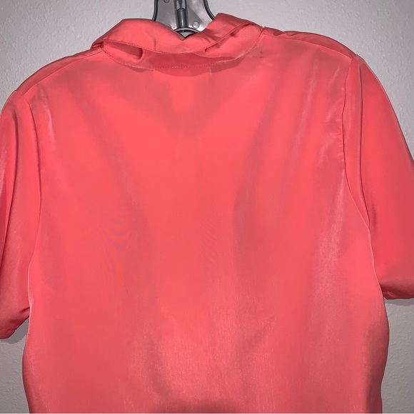 Roman’s Peach Color 14 W Polyester Button Down Blouse - Picture 5 of 9